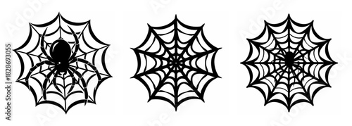 Creepy spider and web designs for halloween decorations and spooky art projects