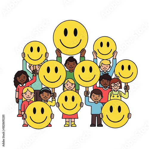 Diverse group of smiling people posing together for a cheerful portrait in a joyful, friendly gathering.