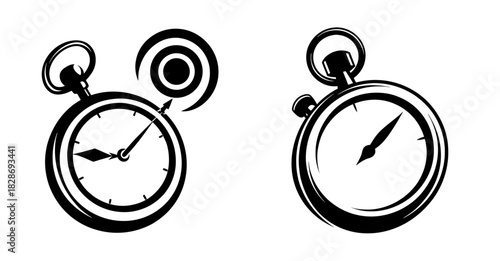 Stopwatch icon with target symbol representing time management and goal achievement