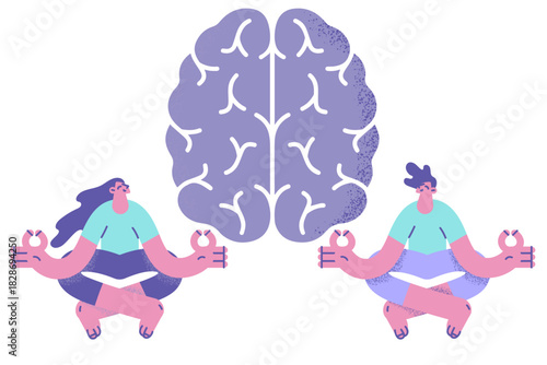 Meditation, harmony, brain health concept.