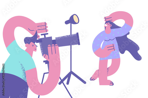 Taking part in photo session concept