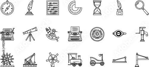 Vintage Science and Technology Icons: A Collection of Historical Tools and Equipment