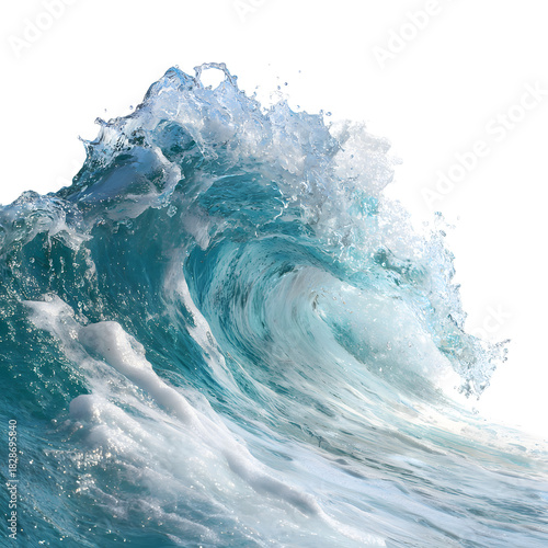 Captivating Close-up View of Breaking Ocean Wave with Water Spraying, Ideal for Nature Lovers