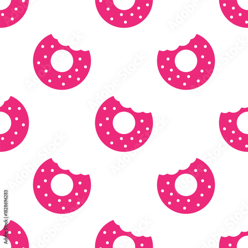 donut seamless pattern isolated on transparent background.