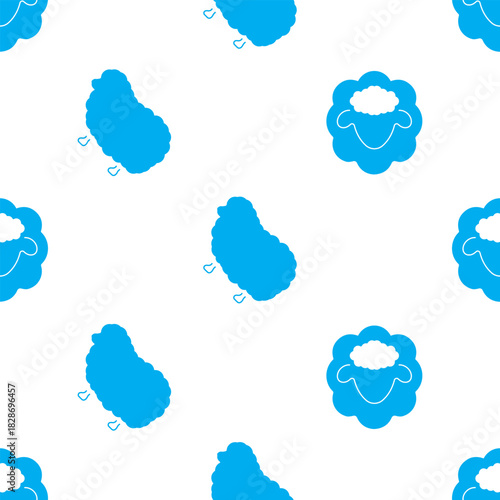 lamb seamless pattern isolated on transparent background.