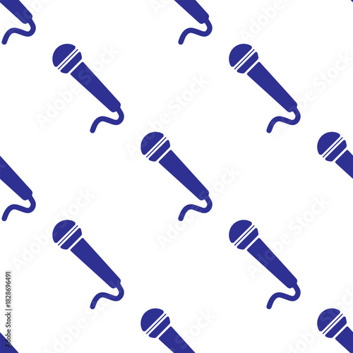 microphone seamless pattern isolated on transparent background.