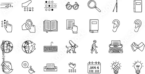 Accessibility Icons: A Comprehensive Line Art Set for Inclusive Design