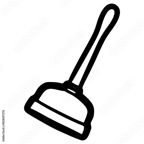 doodle plunger illustration hand drawn outline vector