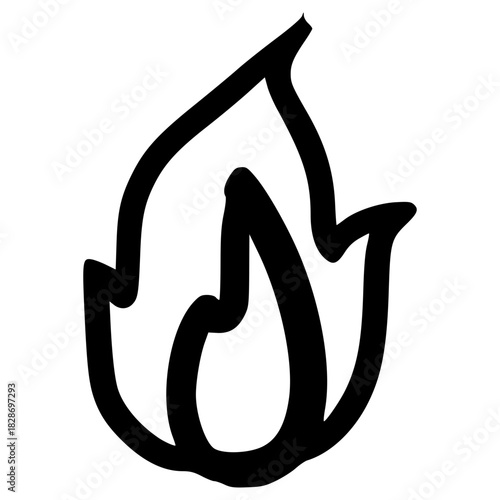 doodle fire illustration hand drawn outline vector