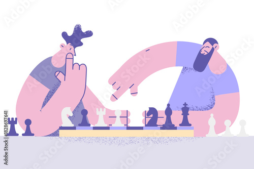 Playing chess and contest concept