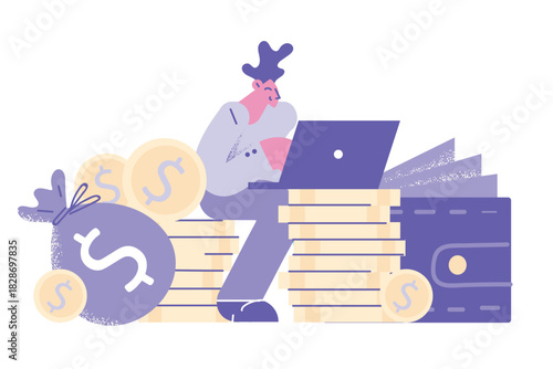 Earning money and work in internet concept