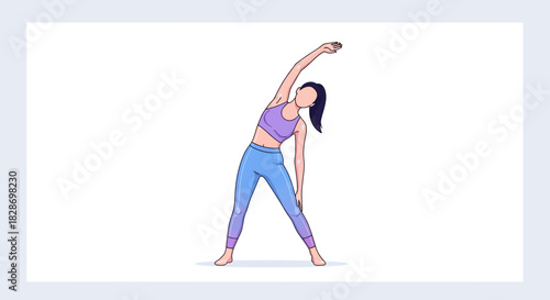 Illuminating yoga pose demonstrating flexibility and balance in a minimalist