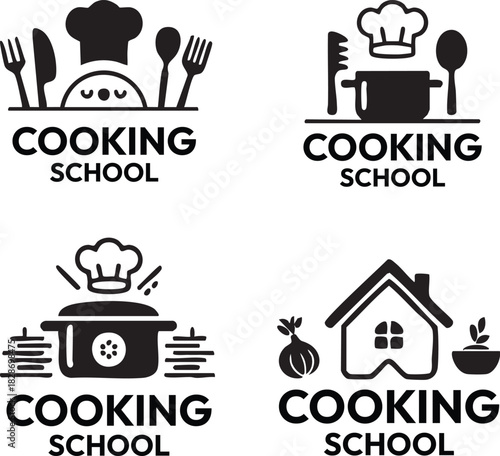 Cooking with Kids Logo – Child Cooking Class and Fun Food Activity Vector