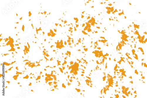 Isolated gold leaf splatter dust for decoration on transparent background