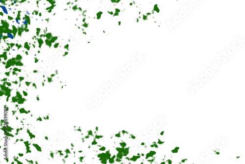 Green abstract paint splash texture design element on transparent background