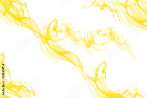 Swirling transparent yellow smoke effect for mysterious backgrounds and designs