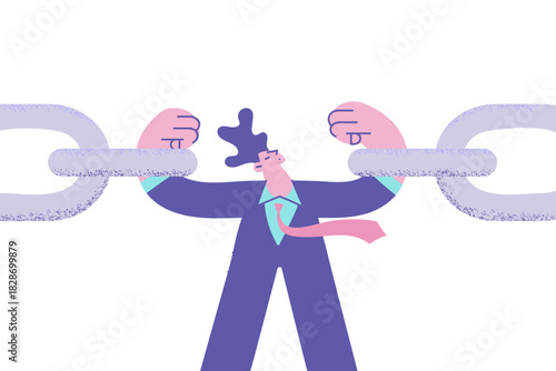 Business fetter and danger concept