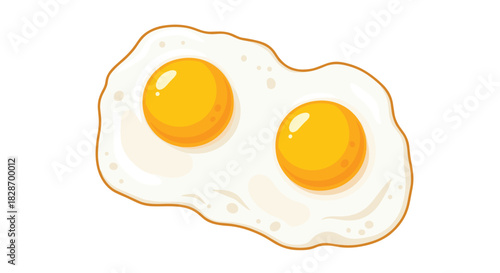 A pair of perfectly fried sunny-side up eggs makes for a classic and appealing breakfast.