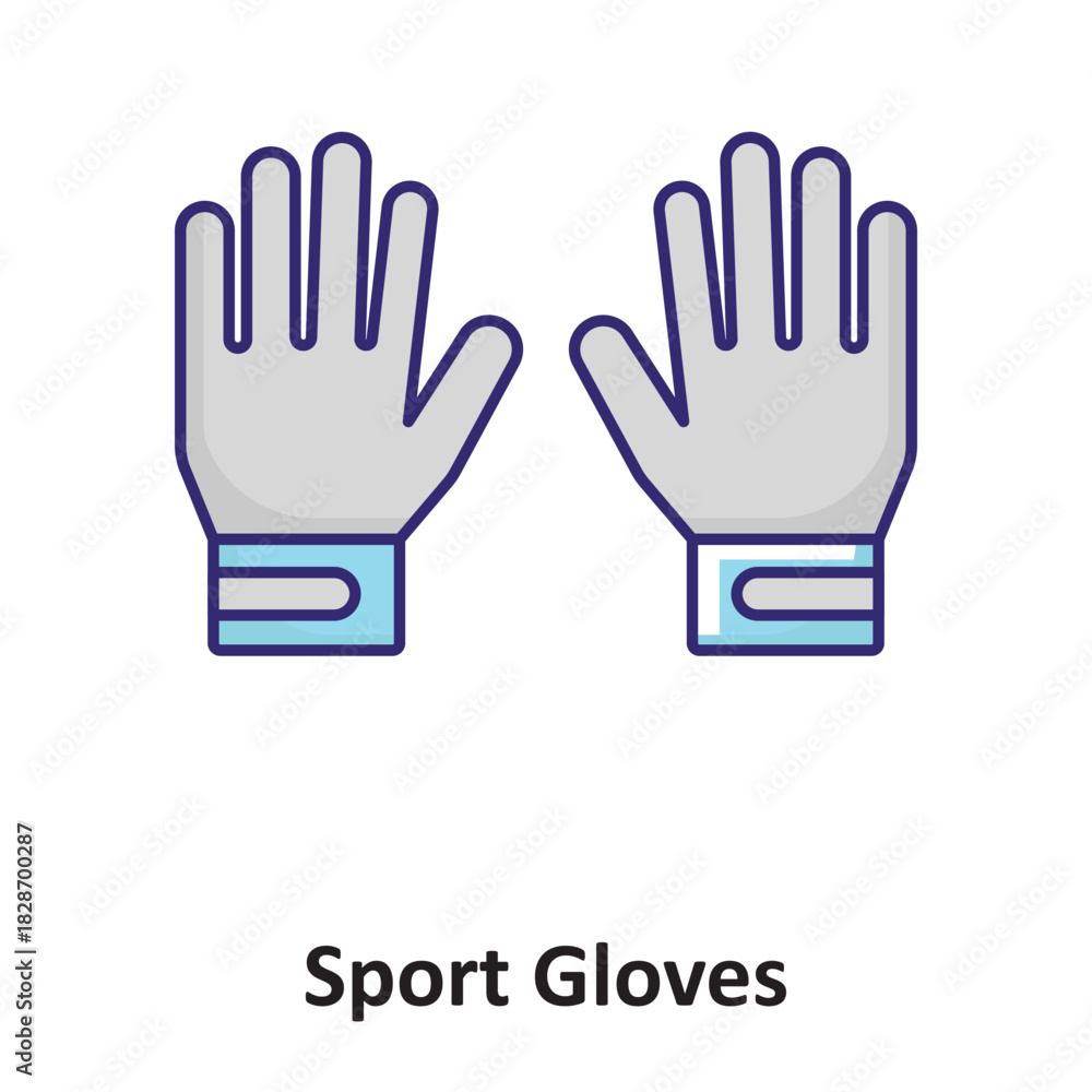 Obraz premium Sport Gloves Vector icon which can easily modify or edit