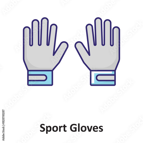 Sport Gloves Vector icon which can easily modify or edit