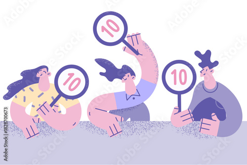 Working jury in entertainment show concept