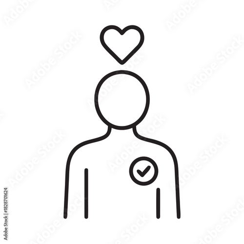 Medical Consultation Icon Caring Patient Support Mental Health Care Black And White Vector Illustration