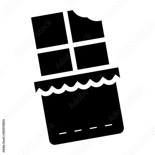 bitten chocolate bar eat glyph icon