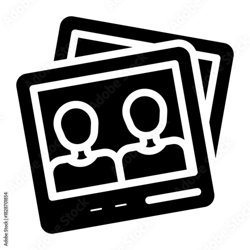 couple on photograph glyph icon