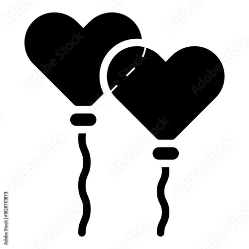 double heart shape love glyph icon