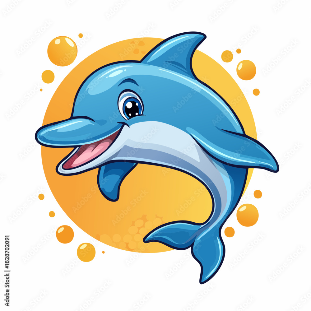 Obraz premium Delphin - Cartoon Comic Stil