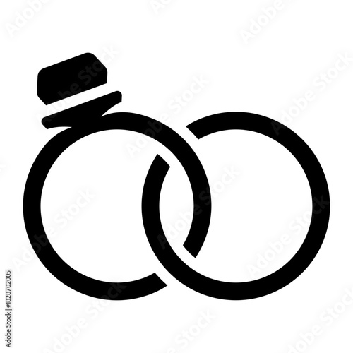 wedding couple rings glyph icon