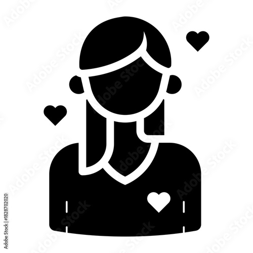 woman in love glyph icon