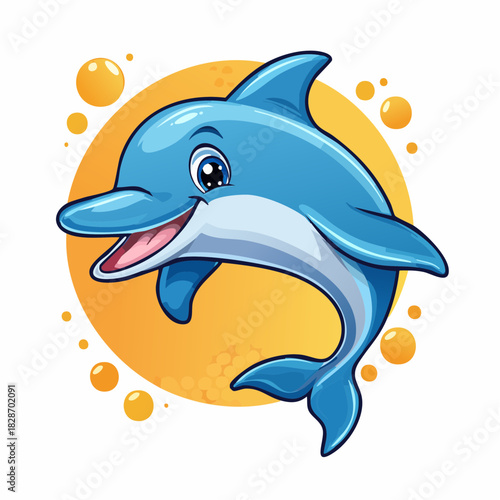 Delphin - Cartoon Comic Stil