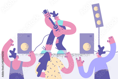 Rock guitar music and concert concept