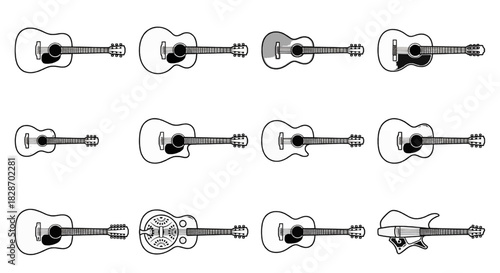Acoustic Guitar Variation Shapes