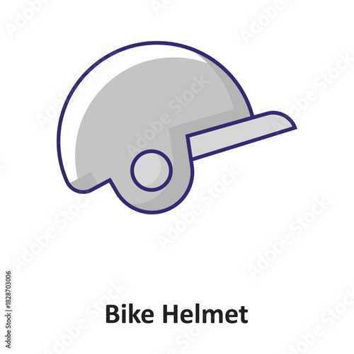 Bike Helmet Vector icon which can easily modify or edit