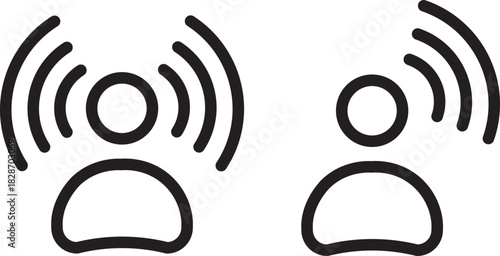 Influencer icon sign, Influencer campaigns targeting niche markets, Influencer campaigns targeting niche markets.Influencer marketing Line icon illustration.
