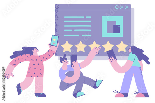 Excellent rating and reputation concept