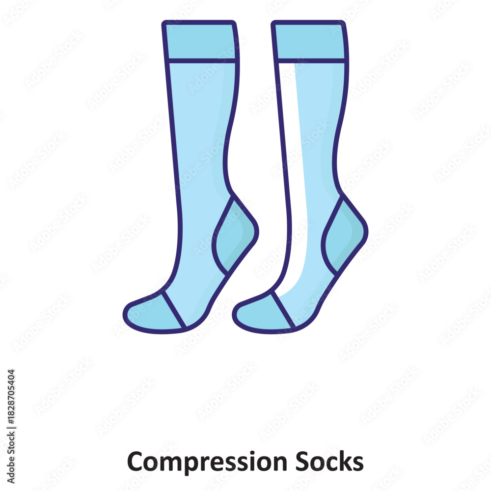 Fototapeta premium Compression Socks Vector icon which can easily modify or edit