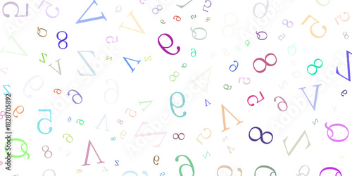 Light Multicolor vector seamless template with isolated letters. Shining colorful illustration with isolated letters. Pattern for trendy fabric, wallpapers.