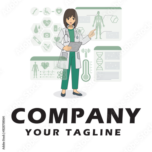 Future Health & Biotech logo vector illustration editable
