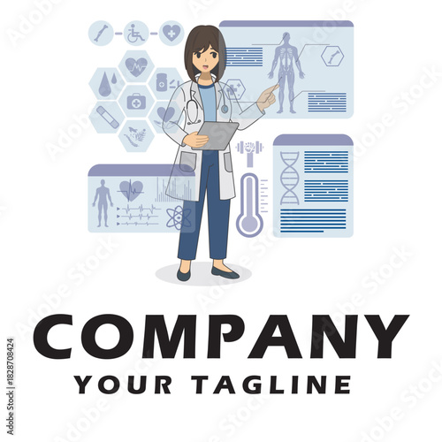 Future Health & Biotech logo vector illustration editable
