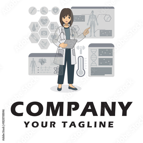 Future Health & Biotech logo vector illustration editable
