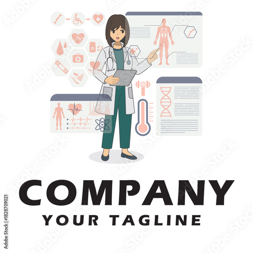 Future Health & Biotech logo vector illustration editable
