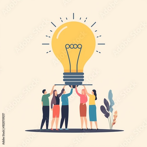 Dynamic team collaborating to spark innovative ideas and achieve business success together with a shared vision for growth and impact, success concept