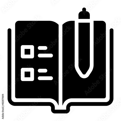 homework glyph icon