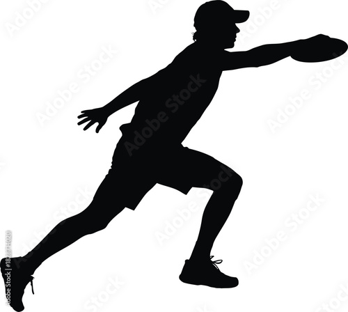 Frisbee Thrower Silhouette Vector Illustration