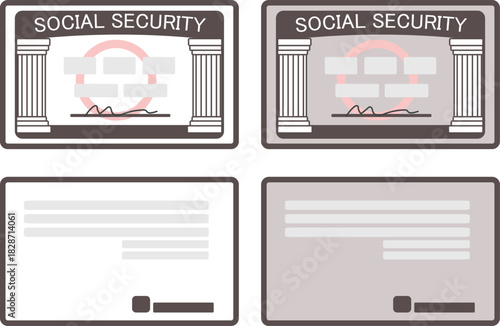 ソーシャルセキュリティーカードの表裏のイラスト