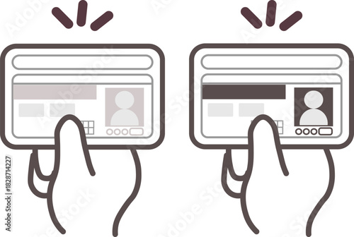 運転免許証を差し出す手のイラスト