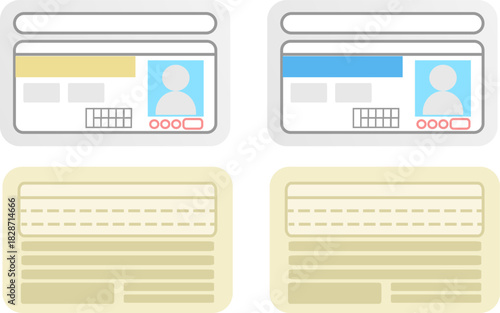 運転免許証の表裏のイラスト